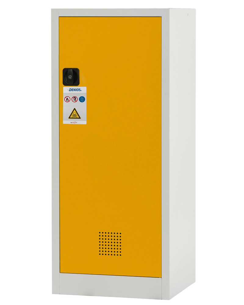 Chemicals cabinet Tough, CS 60-140, body light grey (RAL 7035), door safety yellow (RAL 1004) - 2