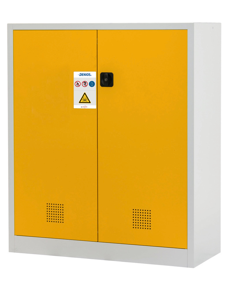 Chemicals cabinet Tough, CS 120-140, body light grey (RAL 7035), doors safety yellow (RAL 1004) - 2