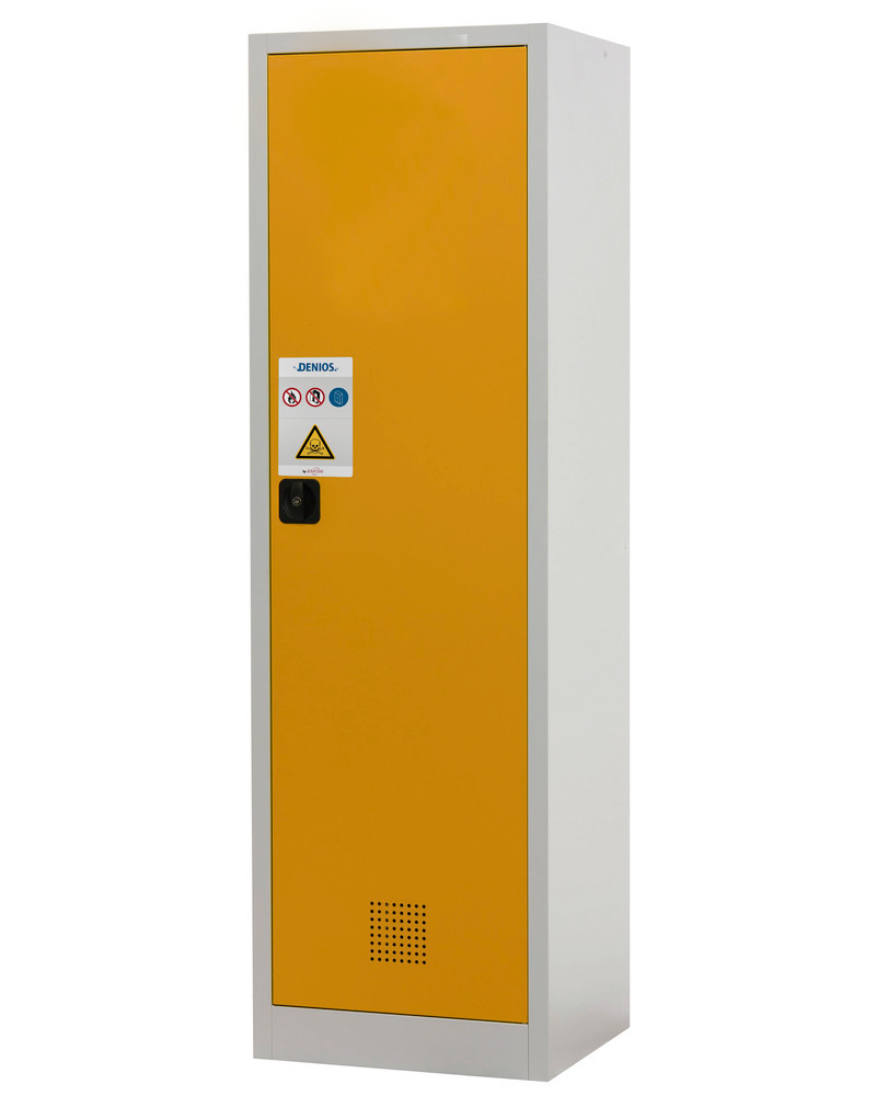 Armario químicos, cuerpo gris (RAL 7035), puerta amarillo seguridad (RAL 1004): Tough CS 60-195 - 2