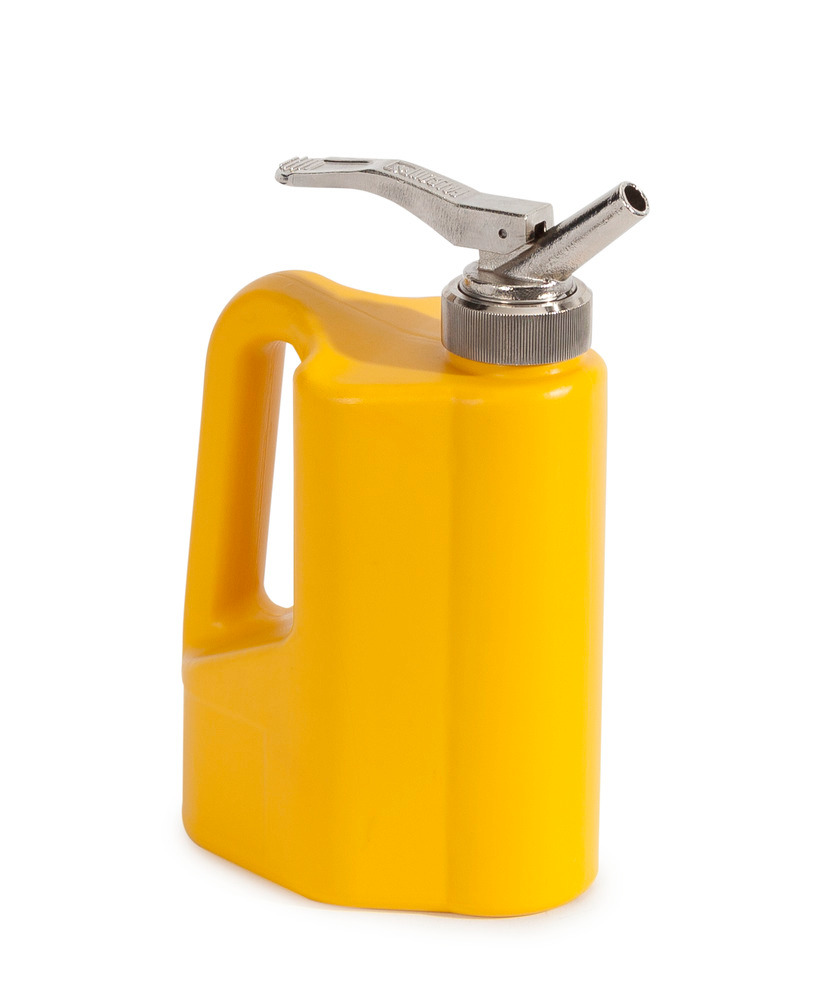 Safety Can - Poly - FALCON - with fine Measuring Tap - 0.25 Gallon - Yellow - Dosing of Aggressive Liquids - 2