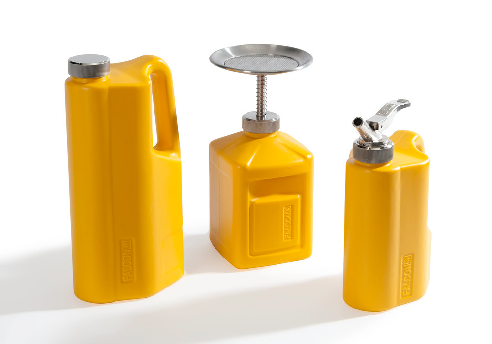 Safety Can - Poly - FALCON - Screw Cap - 0.25 Gallon - Yellow - 5
