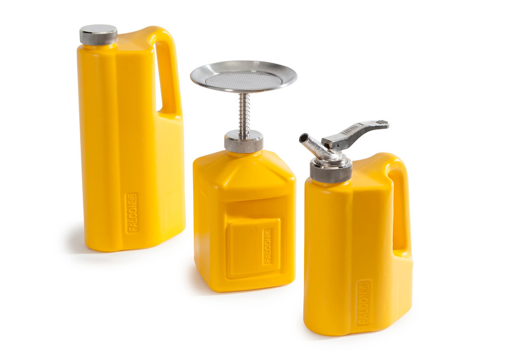 Safety Can - Poly - FALCON - Screw Cap - 0.25 Gallon - Yellow - 6