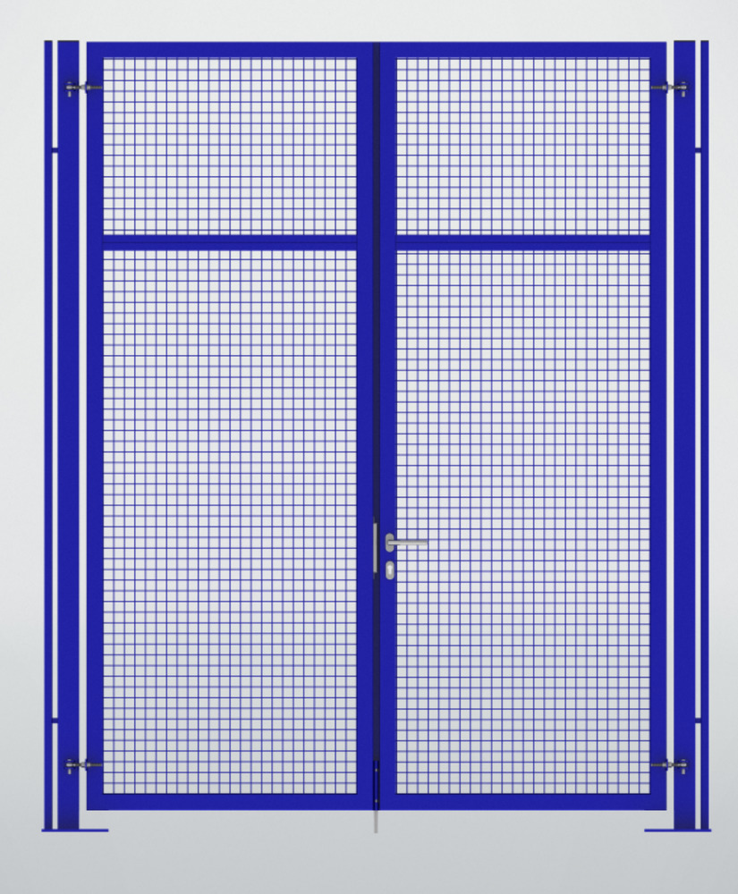 Sistema di pareti divisorie 9200, porta a doppio battente, L 2500, H 2950 mm, blu oltremare - 1