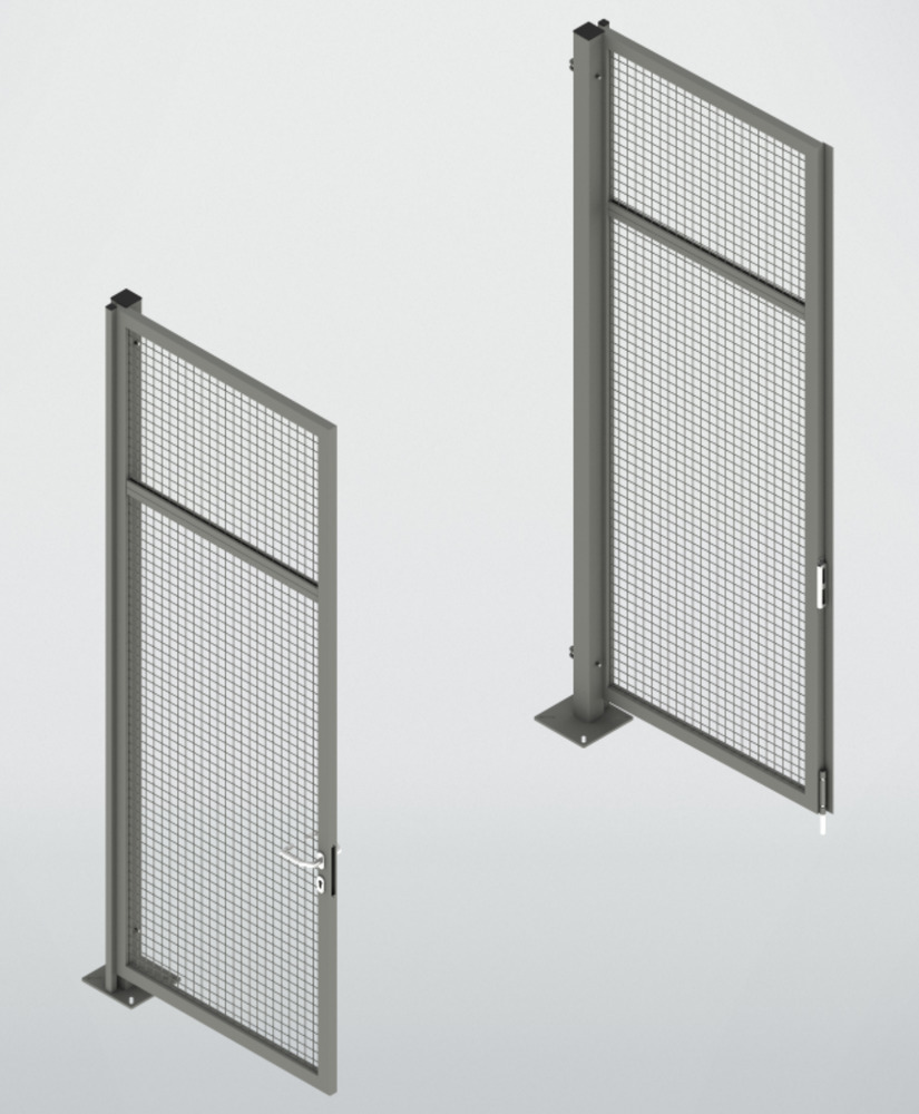 Partition wall system 9200, double wing door, W 2500, H 3000 mm, dust grey - 3