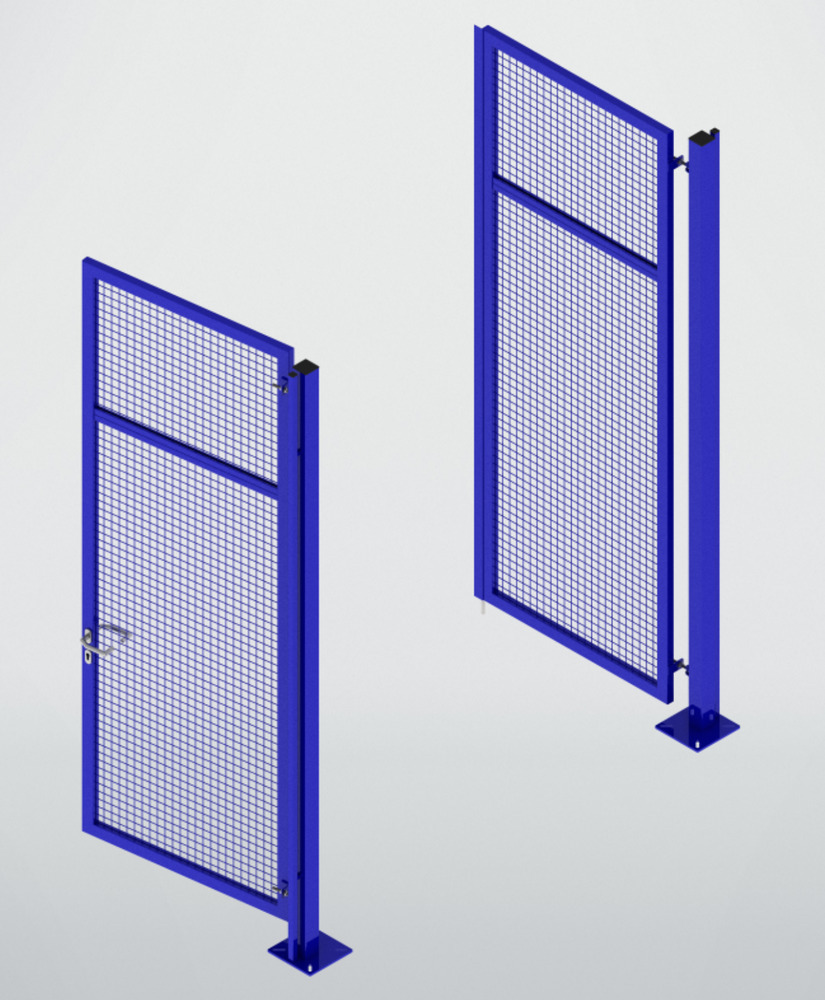 Partition wall system 9200, double wing door, W 2500, H 2950 mm, ultramarine blue - 2