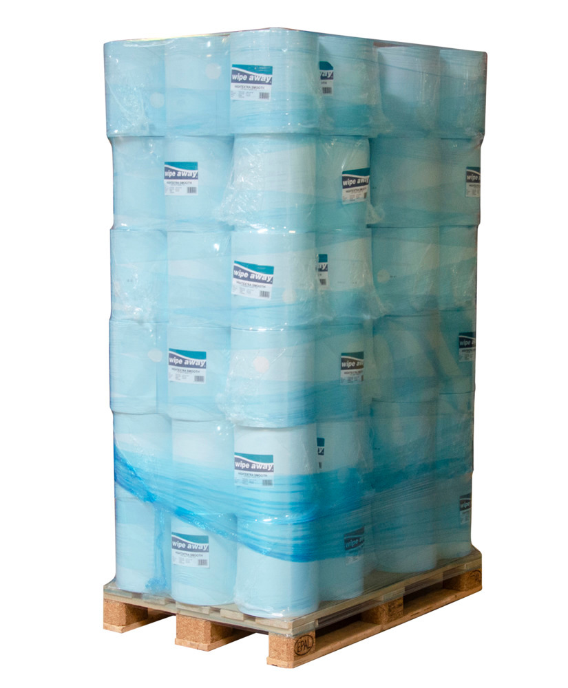 Chiffons de nettoyage résistants aux solvants, bleus, 1 palette, 42 paquets de 2 rouleaux - 1