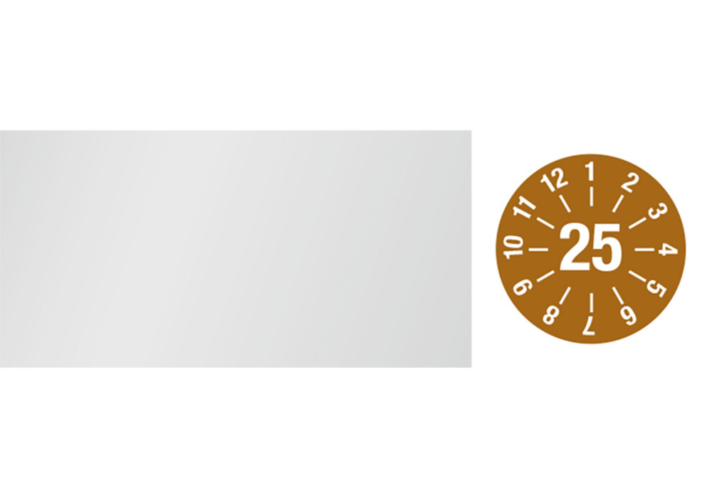 Kontrolmærke til kabler 25, brun, folie, selvklæbende, 60 x 20 mm, 5 ark med 16 stk. - 1