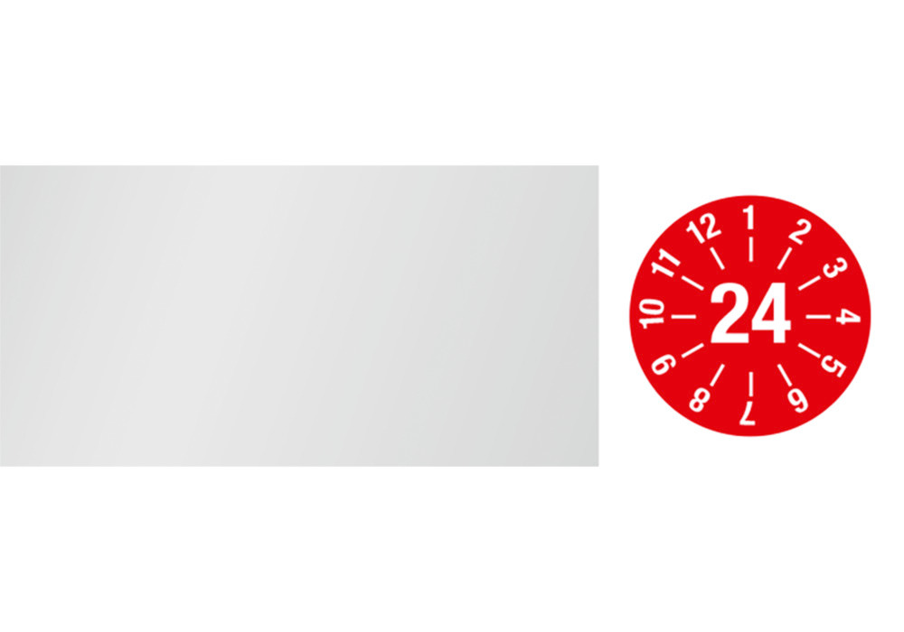 Kontrolmærke til kabler 24, rød, folie, selvklæbende, 60 x 20 mm, 5 ark med 16 stk. - 1