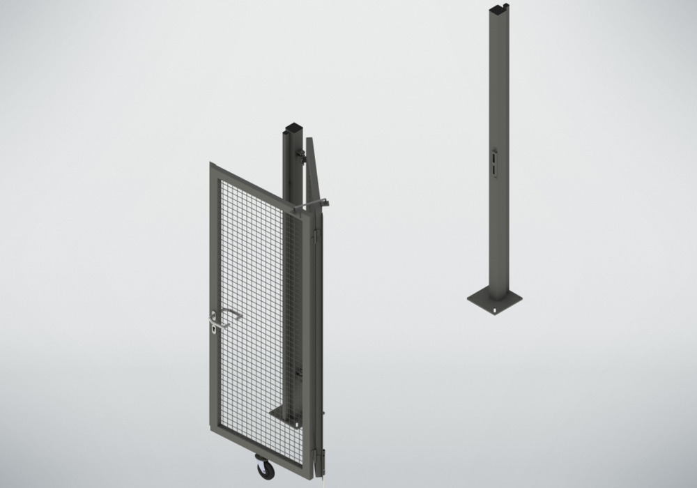 System ścianek dział.9200, brama harmonijk.jednostr.,2skrzydła, sz.2000,wys.2200mm,kol.szary stalowy - 1