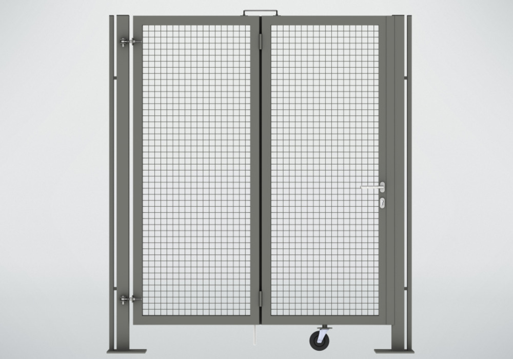 Partition wall system 9200, folding door-one-sided-2 wings, W 2000, H 2200 mm, dust grey - 2