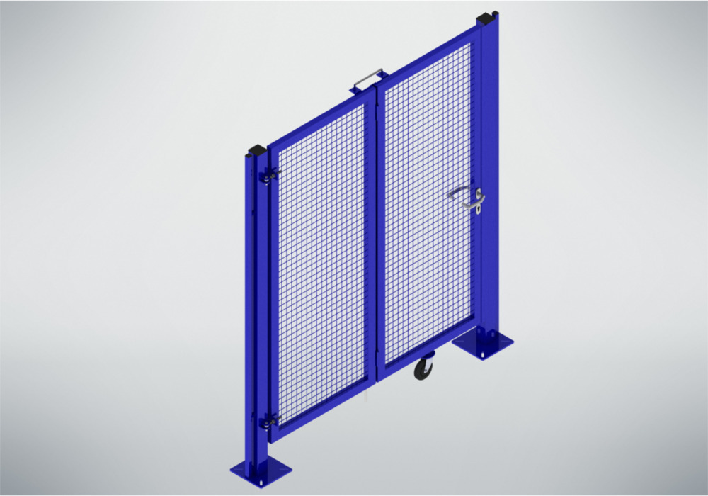 Partition wall system 9200, folding door-one-sided-2 wings, W 2000, H 2200 mm, ultramarine blue - 2