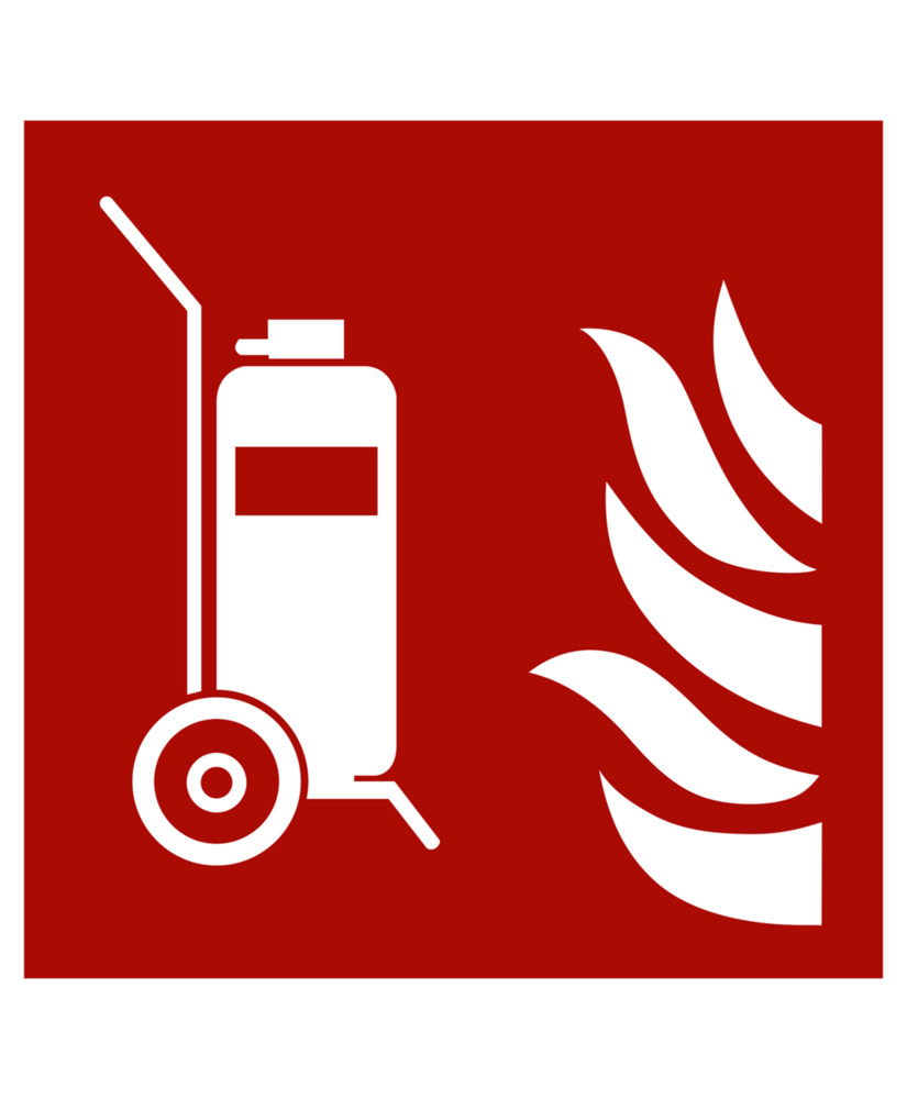Brandschutzschild "Fahrbarer Feuerlöscher", ISO 7010, LN, VE = 10 Stück