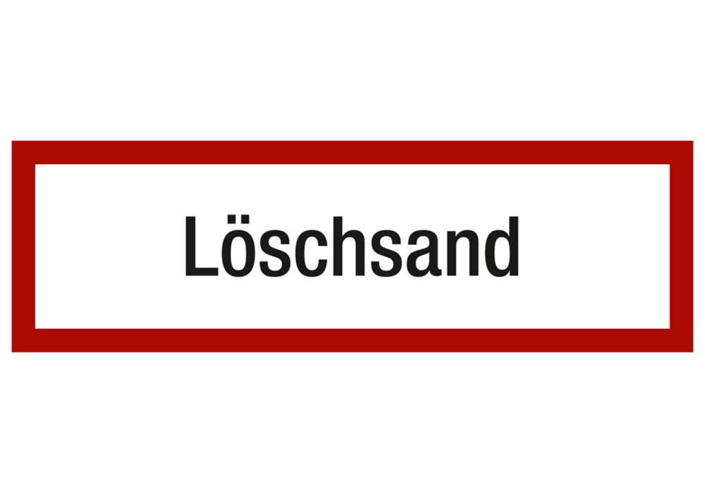 Brandschutzschild Zusatz "Löschsand", Kunststoff, langnachleuchtend, 150 x 50 mm, VE = 10 Stück - 1
