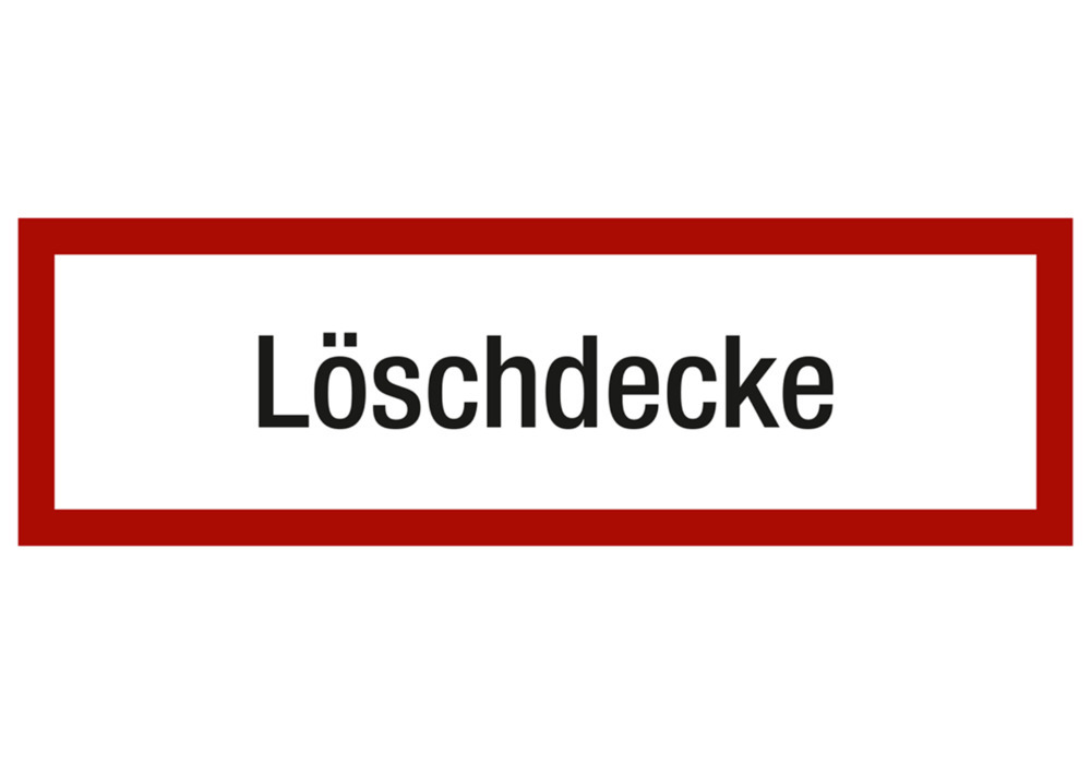 Brandschutzschild Zusatz "Löschdecke", Kunststoff, langnachleuchtend, 150 x 50 mm, VE = 10 Stück - 1