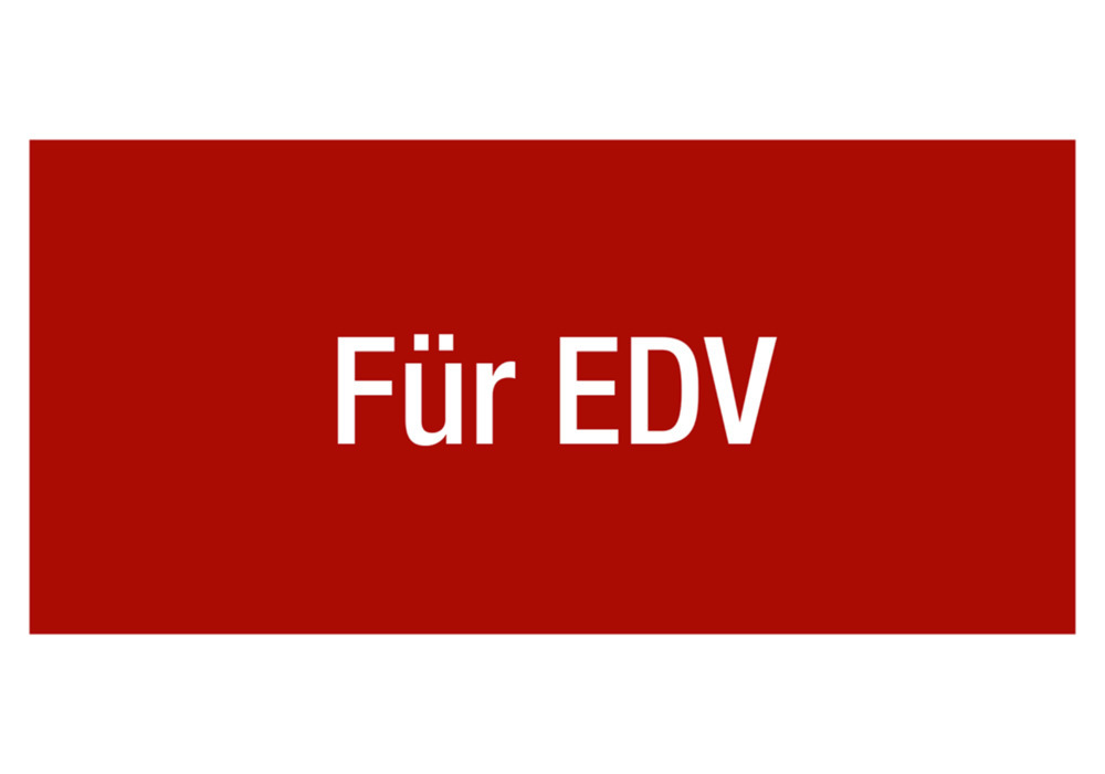 Brandschutzschild Zusatz "EDV", Kunststoff, langnachleuchtend, 150 x 75 mm, VE = 10 Stück - 1