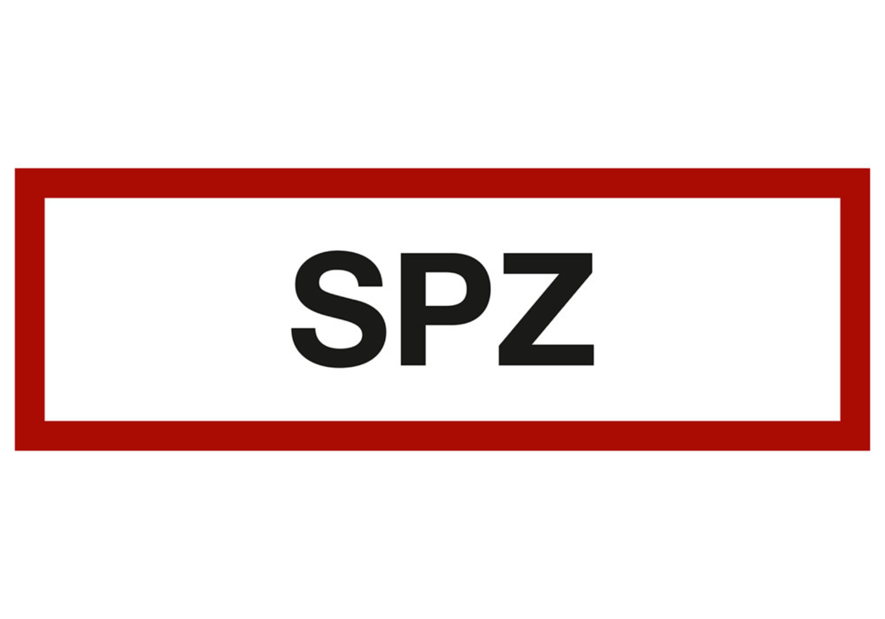 Brandschutzschild Zusatz "SPU", DIN 4066, Folie, LN, selbstklebend, 297 x 105 mm, VE = 5 Stück - 1