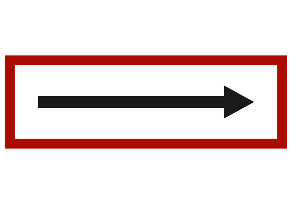Brandschutzschild Zusatz "Pfeil rechts/links", DIN 4066, Kunststoff, LN, 297 x 105 mm, VE = 5 Stück - 1