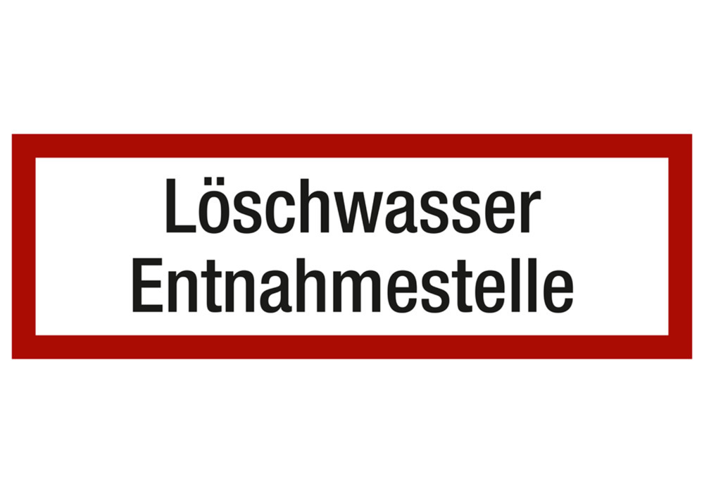 Brandschutzschild Zusatz "Löschwasser Entnahmestelle", DIN4066, Folie, SK, 297 x 105 mm, VE = 10 St.