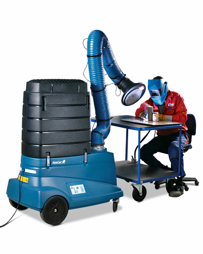 Mobile extraction unit FilterCart W3, BGIA approval, for capturing welding fumes, dust, 3 m arm - 1