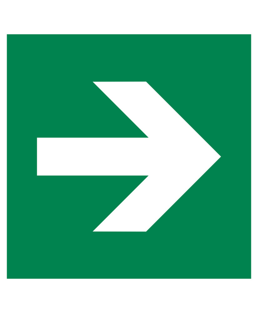 Rettungsschild "Richtungsangabe gerade", ISO 3864, Kunststoff, LN, 150 x 150 mm, VE = 10 Stück - 1