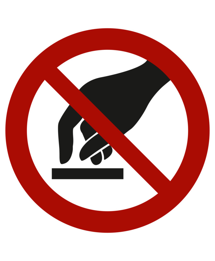 Prohibition signs Do not touch, ISO 7010, aluminium, 100 mm, Pack = 10 units - 1