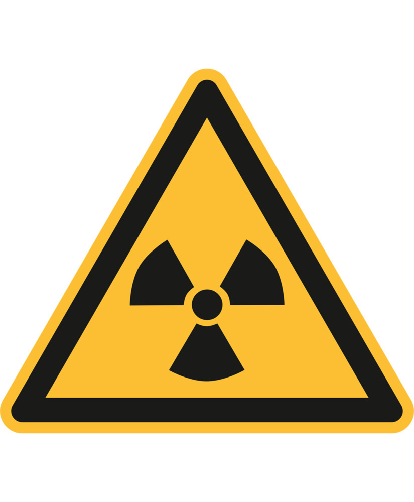 Sinal Substâncias radioactivas ou radiação ionizada ISO 7010, alumínio, 200 mm, pack = 10 un. - 1