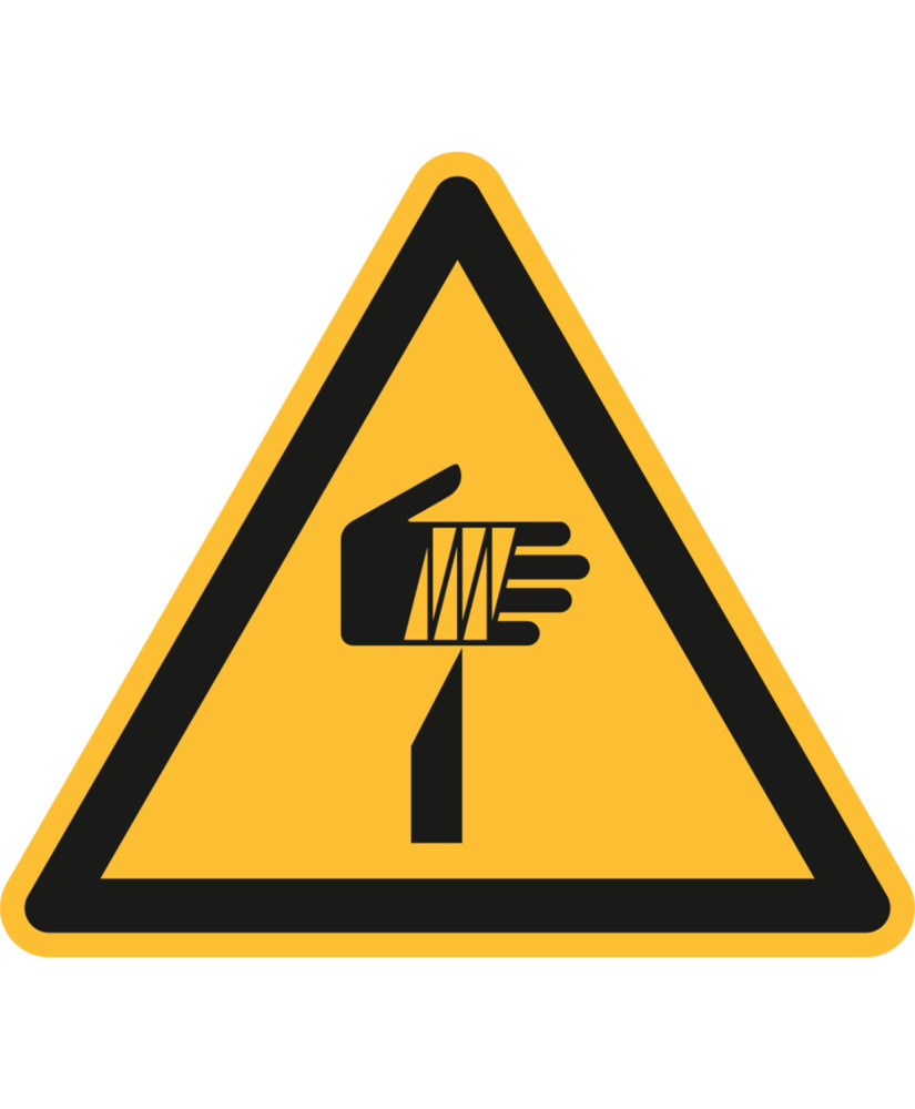 Panneau d'avertissement Attention, élément pointu, ISO 7010, film autocollant, 100 mm, x20 - 1