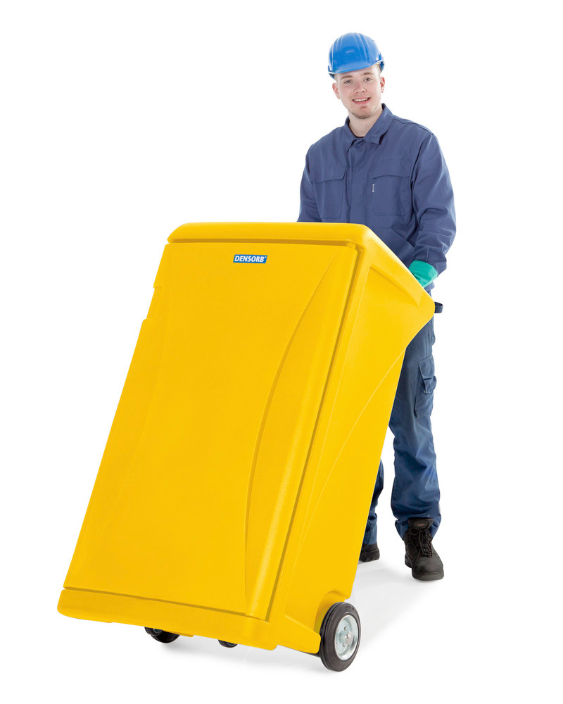 Kit antipollution mobile DENSORB Hydrocarbures, absorbants en caddy jaune de sécurité Extra Large - 5