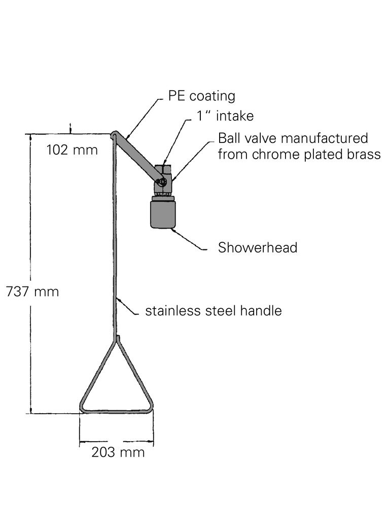 Body shower G 1635 ceiling mounted, in stainless steel - 2