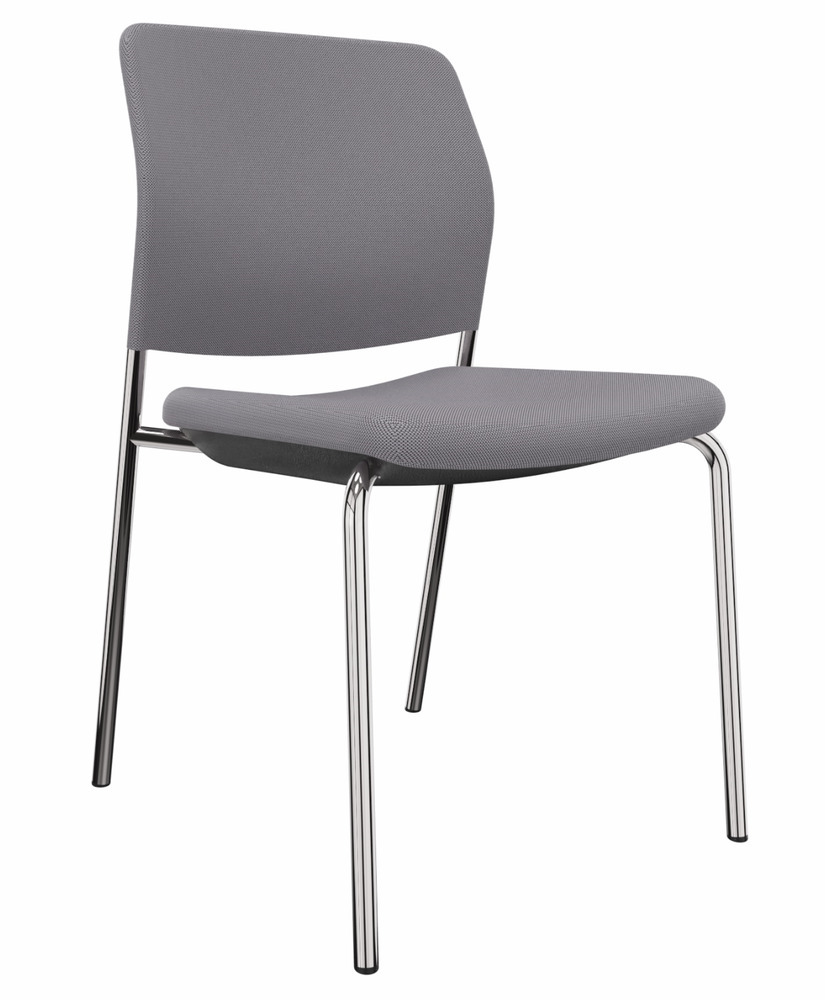 Konferenční židle DENIOS Cay, šedá, stohovatelné provedení, 4 nohy - 1