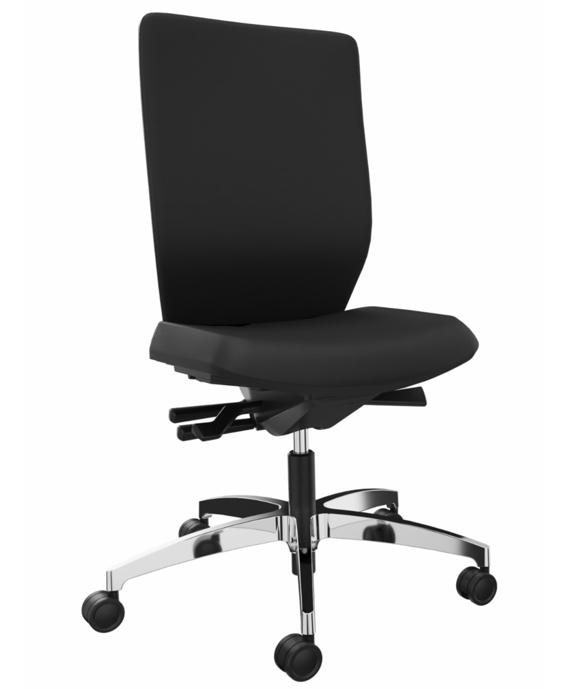 Kancelářská židle DENIOS Stilo ES operator, technika Syncro-Activ-Ballance, Al noha, černá - 1