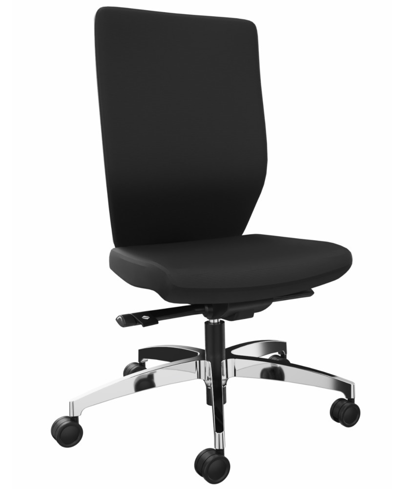 Kancelářská židle DENIOS Stilo ES operator, křížová noha, technika Syncro-Quickshift, černá - 1