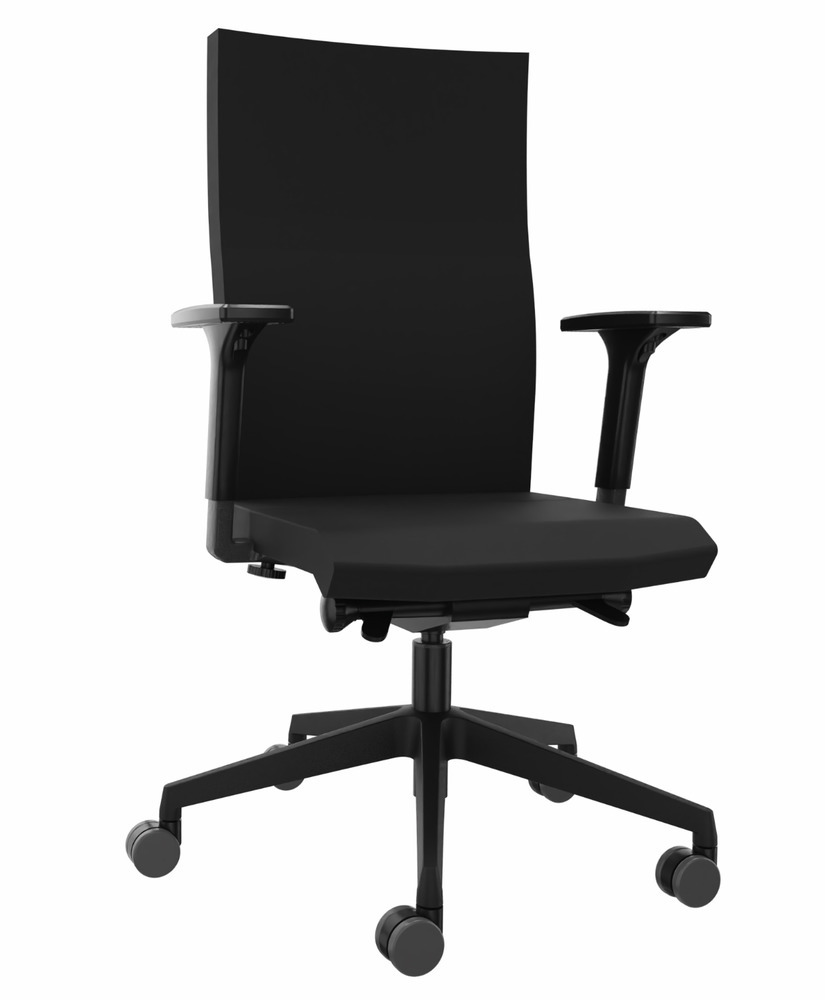 Krzesło biurowe to-strike comfort, z podłokietnikami, mechanizm synchroniczny, czarne