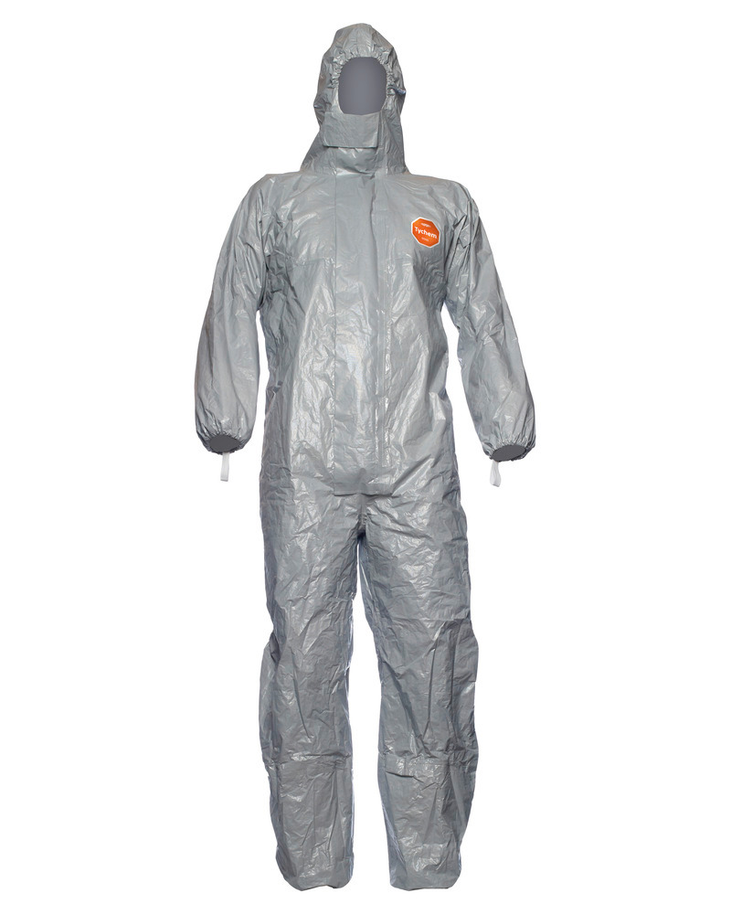 Chemical Protective overall Tychem F, CE/PPE category III, models 3, 4, 5, 6, size XL, grey - 1