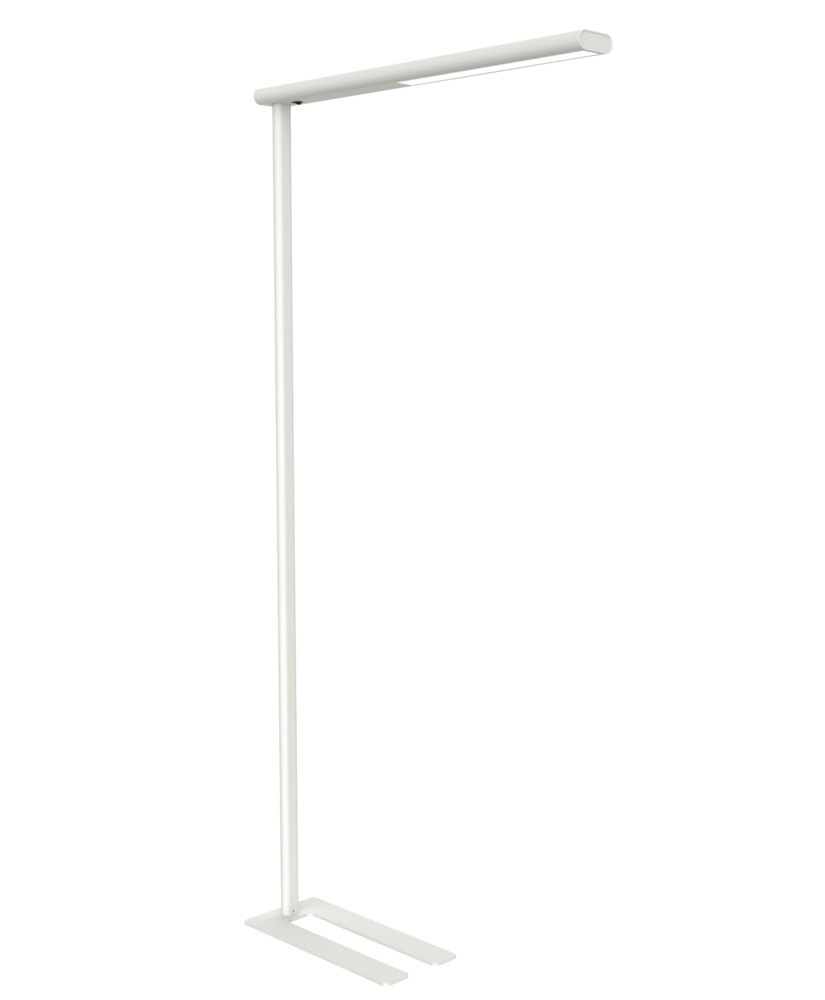Lampada a LED da terra Pandia, illuminazione diretta e indiretta, piastra di base, bianca, H 1950 mm