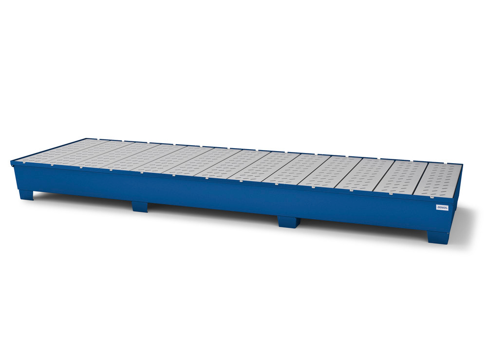 IBC Spill Containment Pallet - 3 IBC Capacity - Removable Grating - Painted Steel Construction - 2
