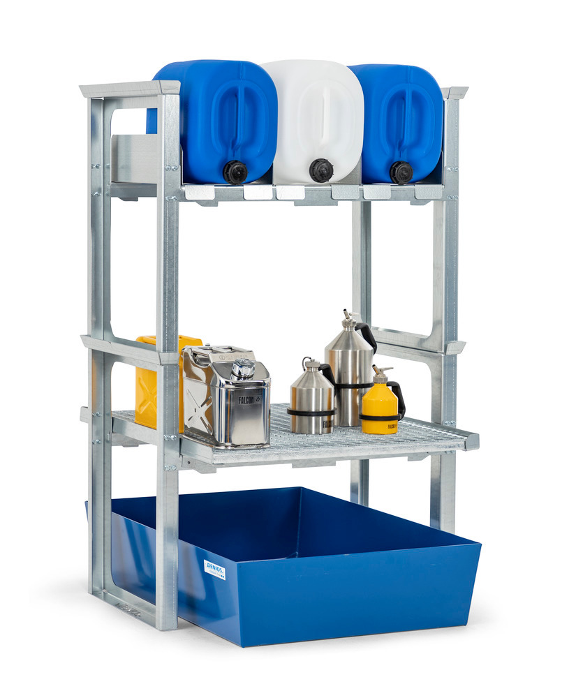 Canister and small container rack, with steel tray, 1049 x 1236 x 1637 mm - 1