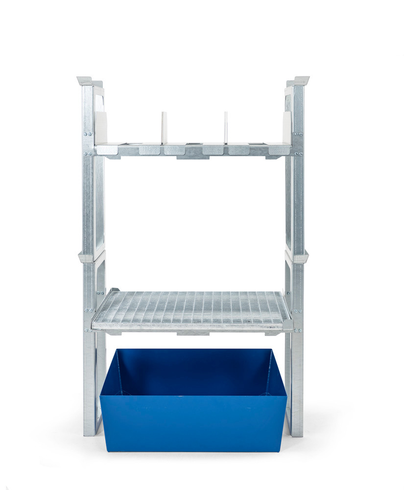 Hazmat small container rack, painted spill pallet, 1049 x 1236 x 1637 mm - 3
