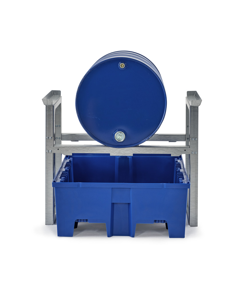 Drum rack/dispensing station for 1 x 205 litre drum, plastic spill pallet, 1049 x 1245 x 837 mm - 4