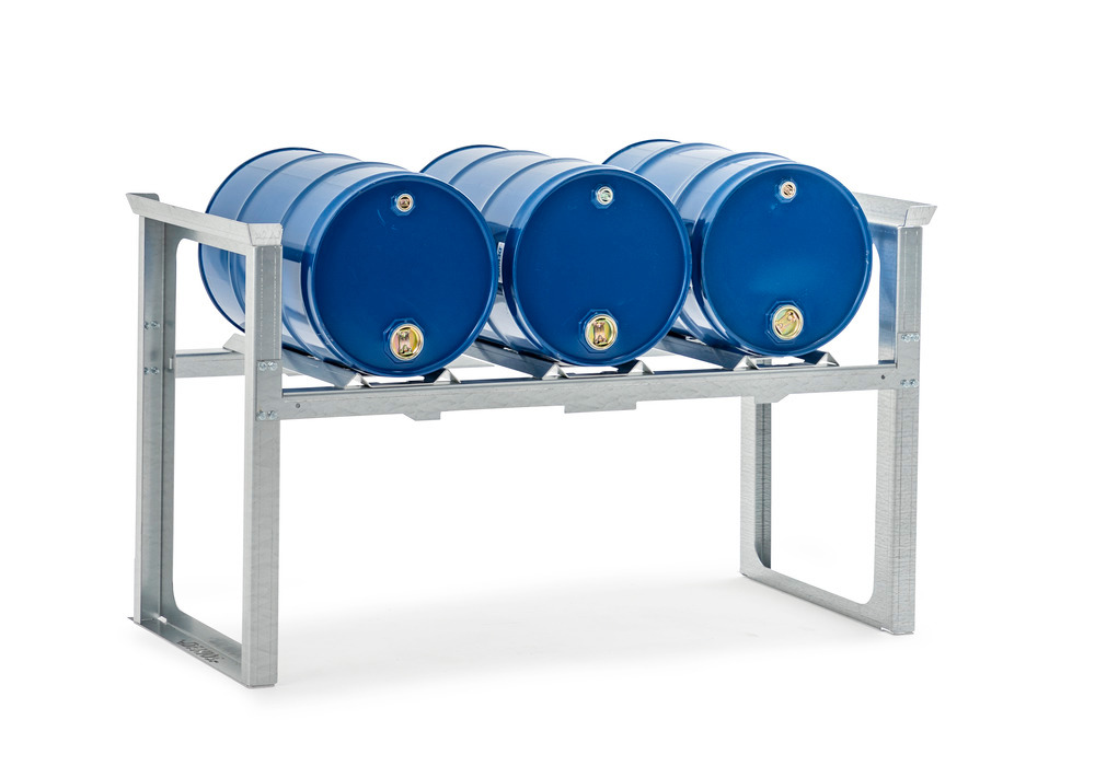 Drum rack/dispensing station for 3 x 60 litre drums, stackable,1429 x 682 x 837 mm - 2