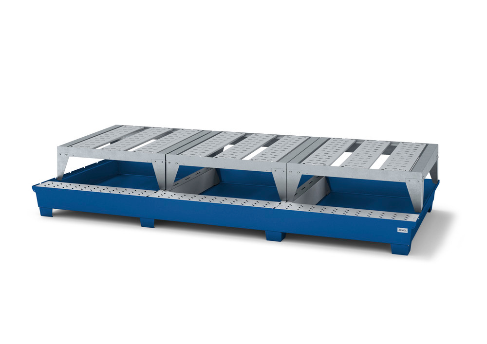 IBC Spill Containment Pallet - 3 IBC Totes - Dispensing Platform & 3 Stands Included - Painted Steel - 2