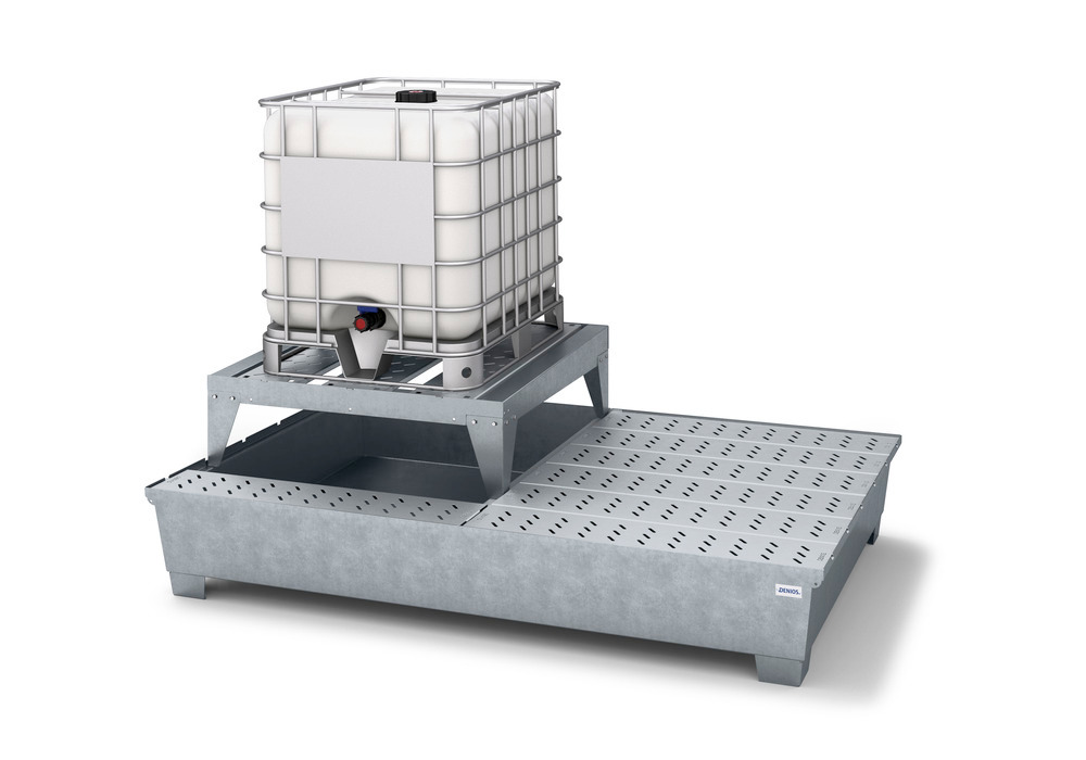 IBC Spill Containment Pallet - IBC Tote - Dispensing Platform - Galvanized Steel Construction - 1