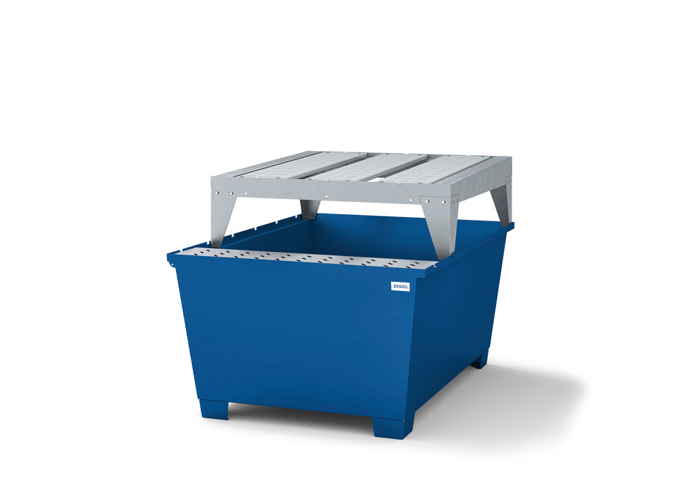 IBC Spill Containment Pallet - 1 IBC Tote - Platform & Stand Included - Painted Steel - 2