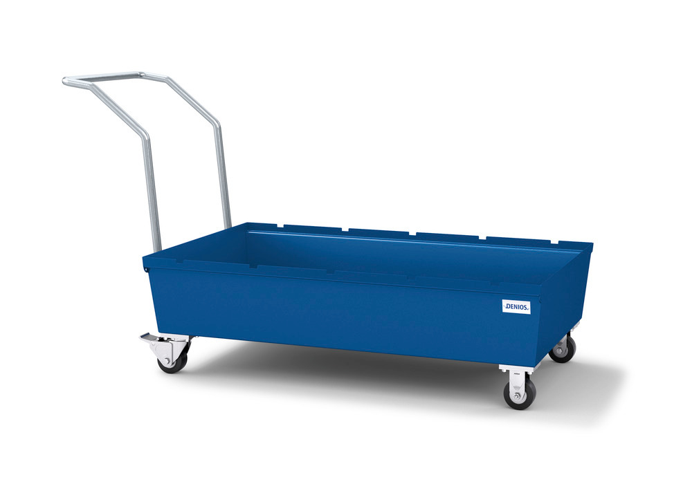 Spill Cart - 2 Drum Capacity - Painted Steel Construction - No Grating - Secure Storage - 2