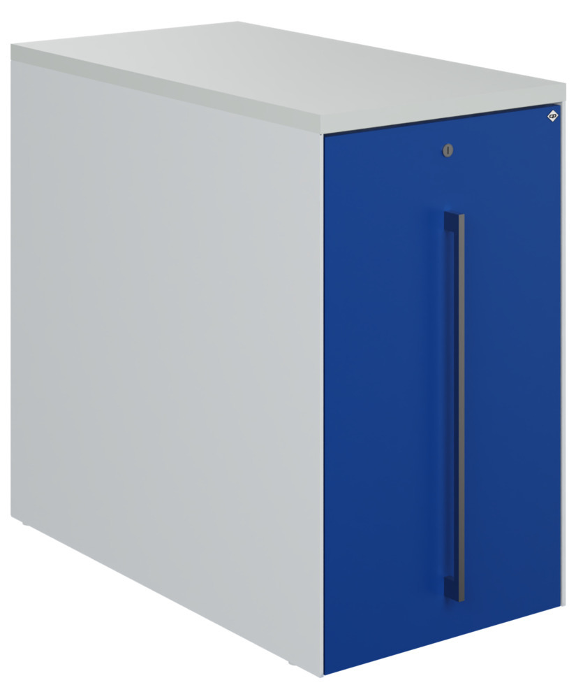 Armoire basse à tiroir vertical Asisto, acier, 430 x 800 x 740 mm, gris clair/bleu gentiane, droite - 1