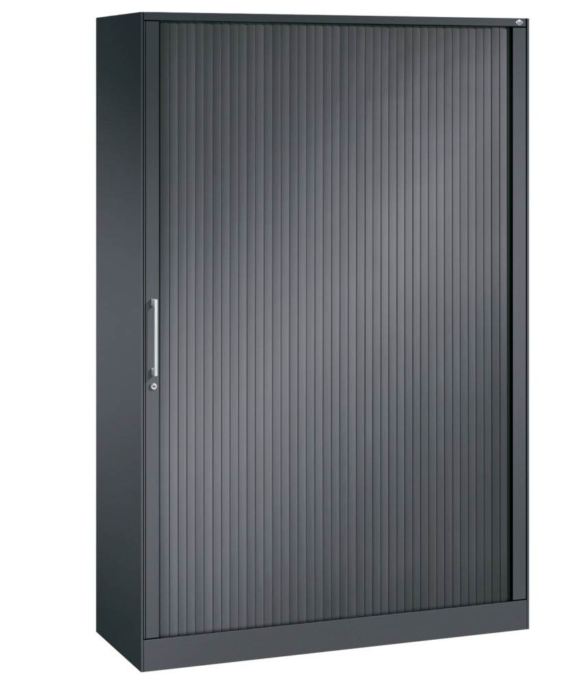 Armoire à rideaux Asisto, acier, 1200 x 435 x 1980 mm, gris noir - 1