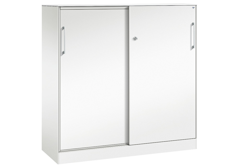C+P sliding door cabinet Asisto, 1200 x 435 x 1292 mm, white - 1