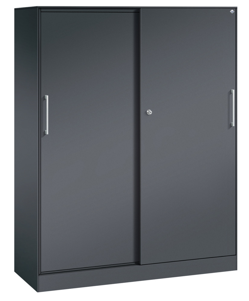 C+P sliding door cabinet Asisto, 1200 x 435 x 1617 mm, black grey - 1