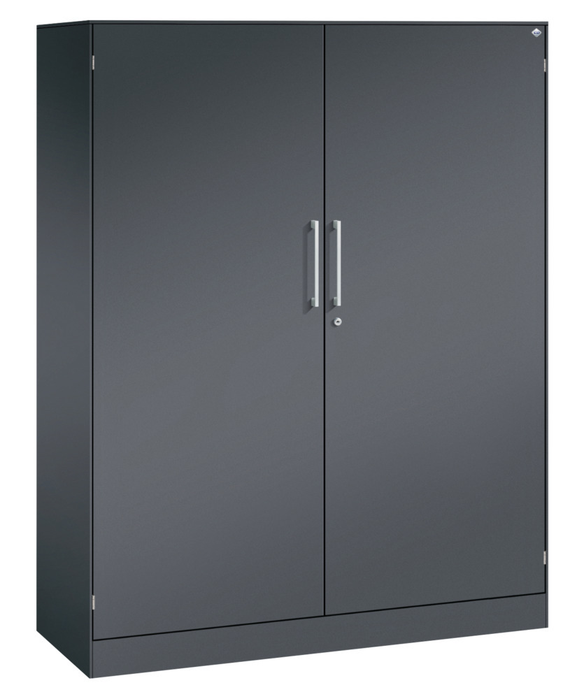 C+P wing door cabinet Asisto, 1200 x 435 x 1617 mm, black grey - 1