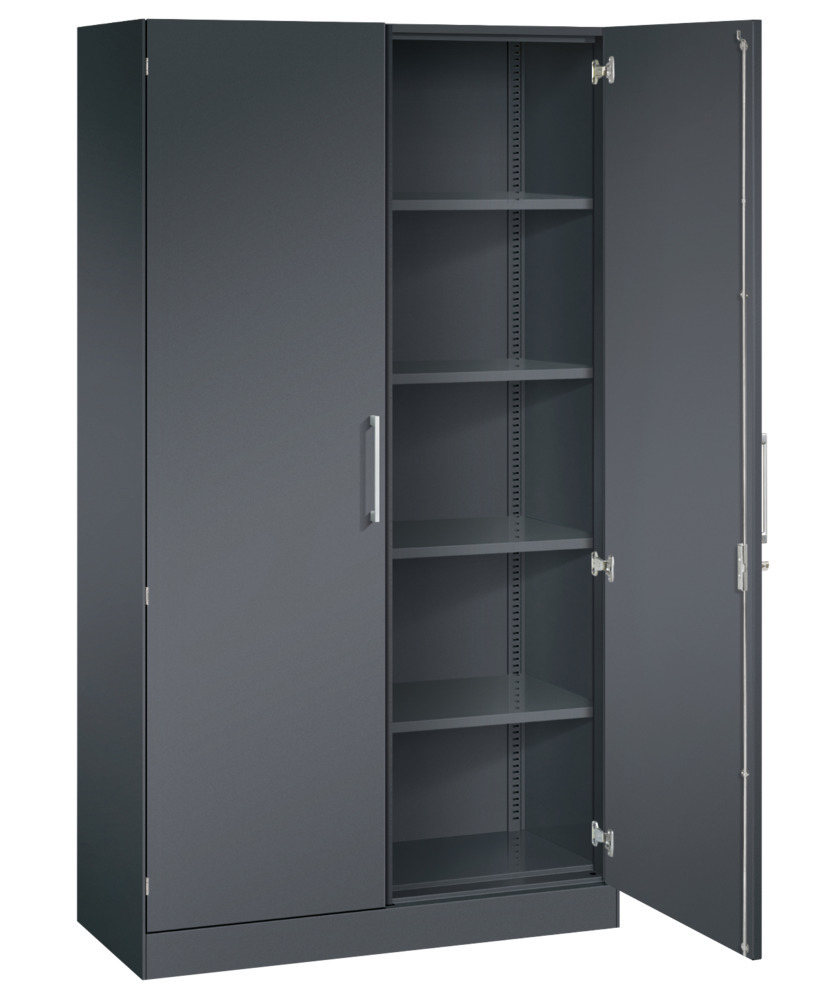 C+P wing door cabinet Asisto, 1000 x 435 x 1980 mm, black grey - 2
